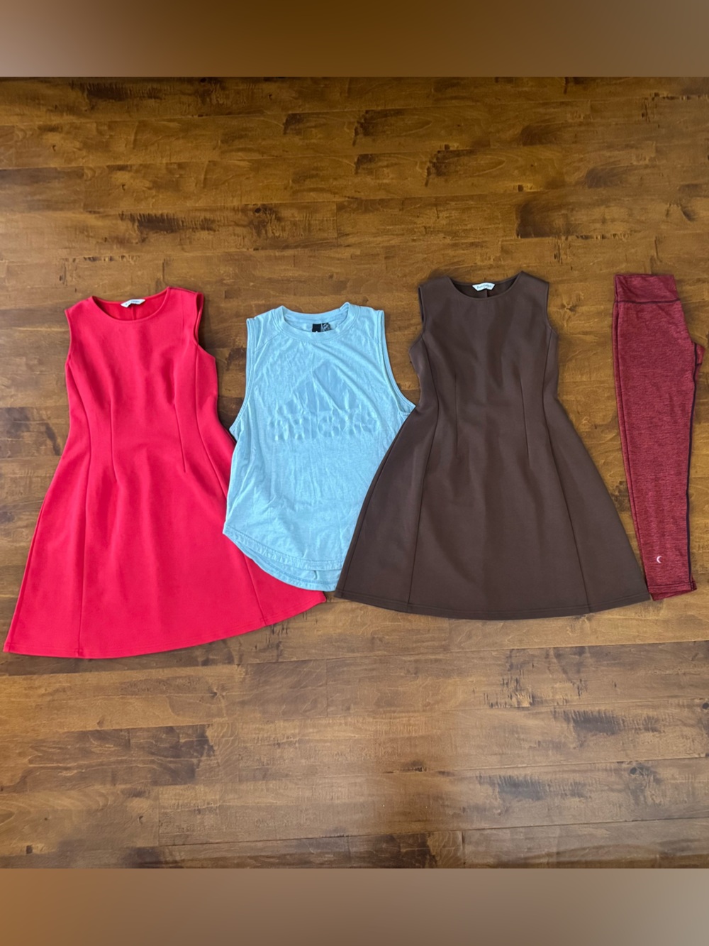 Women’s size small leggings, muscle tank & sleeveless dresses